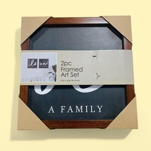 2PC Framed Art LOVE MAKES A FAMILY